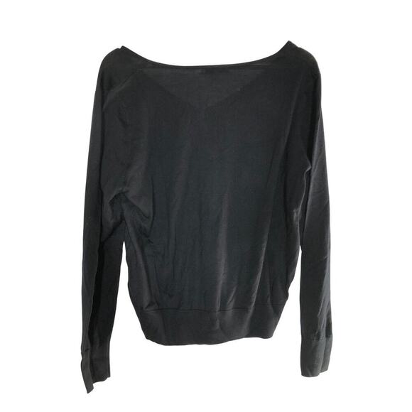 Madewell Sweater Merino Wool-Silk Blend V-Neck Long Sleeve True Black NWT Medium - Picture 4 of 8